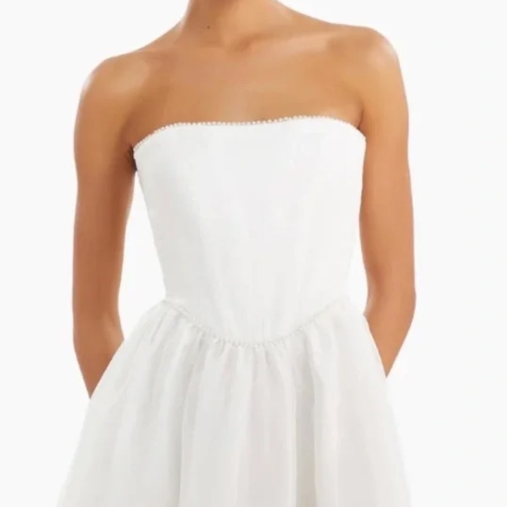 Amanda Uprichard Pompeo Dress with Pearl Trim - Size S - Picture 14 of 15